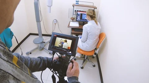 Backstage from the x-ray room Stock Footage 112547771