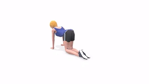 BackStretch Woman exercise animation Stock Footage 146728183
