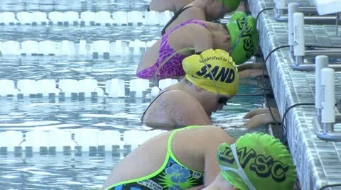 BackstrokeGirlsStart Stock Footage 10787440