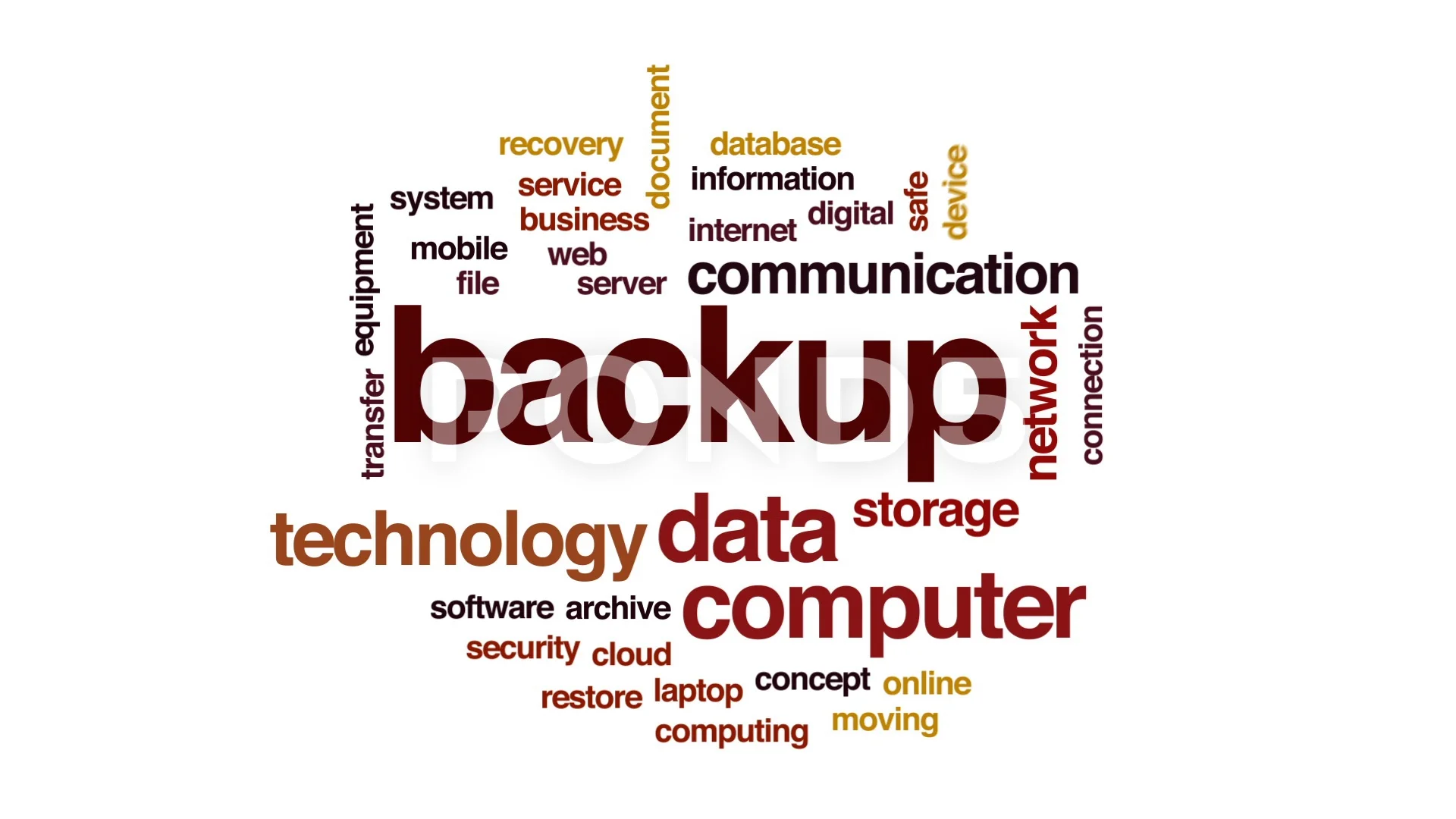 Backup animated word cloud text design animation