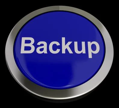 Backup button in blue for archiving and storage Stock Illustration