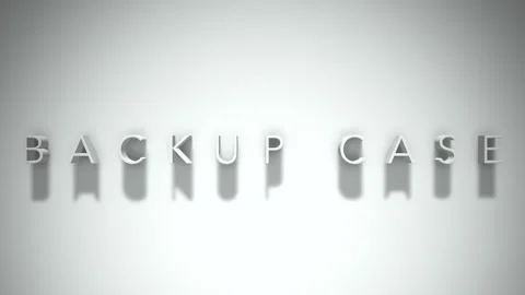 Backup case 3D title animation with shadows on a white background Video stock 297216518