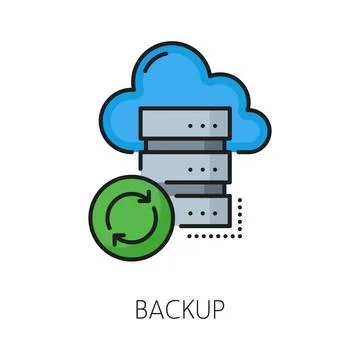 Backup, CDN content delivery network icon, server Illustrazione stock