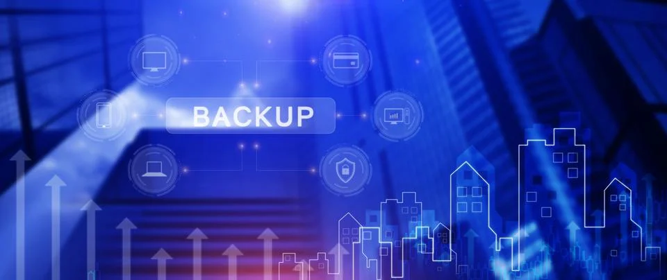 Backup, Cloud technology, Internet data storage backup, technology business.. Foto stock