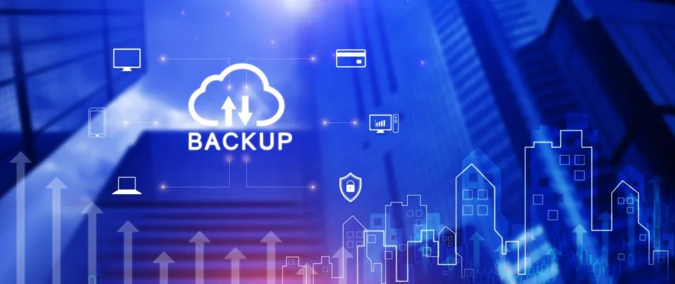 Backup, Cloud technology, Internet data storage backup, technology business.. Foto stock