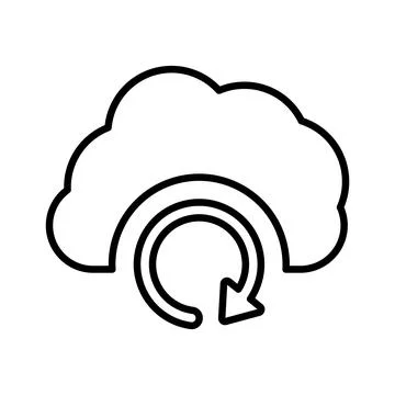 Backup, cloud, time machine icon. Outline vector. Stock Illustration