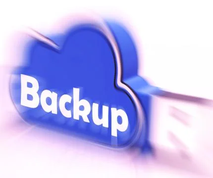 Backup cloud usb drive means data storage or safe copy Stock Illustration