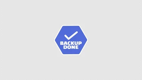 Backup Complete Status Animation with Check Mark Stock Footage 337080712