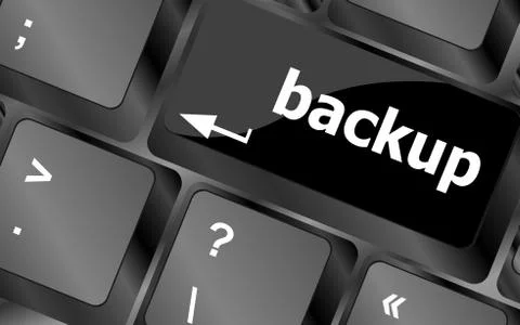 Backup computer key in for archiving and storage Stock Illustration