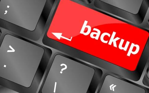 Backup computer key in for archiving and storage Stock Illustration