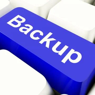 Backup computer key in blue for archiving and storage Stock Illustration