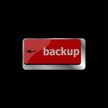 Backup computer keyboard key in for archiving and storage Stock Illustration