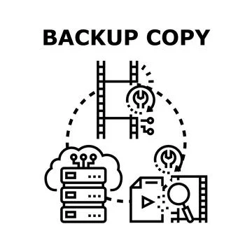 Backup copy data storage server synchronization process 스톡 일러스트