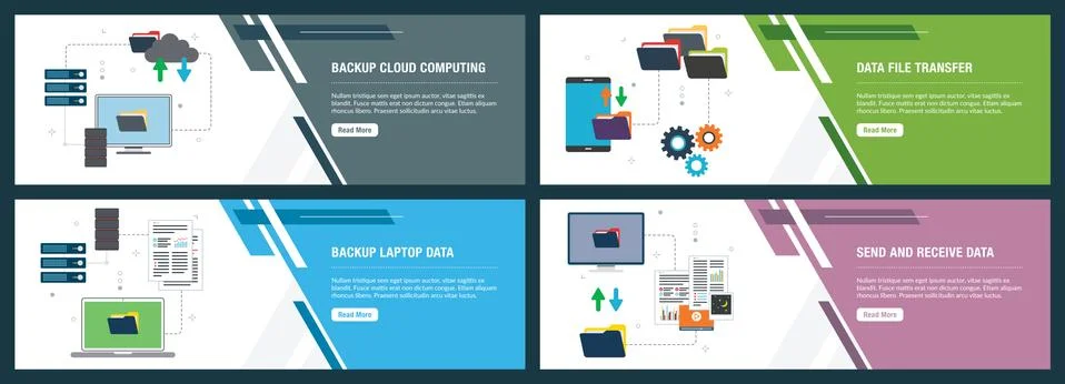 Backup data cloud computing Stock Illustration