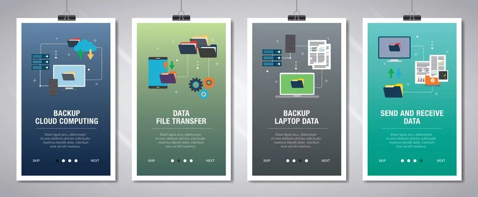 Backup data cloud computing Stock Illustration