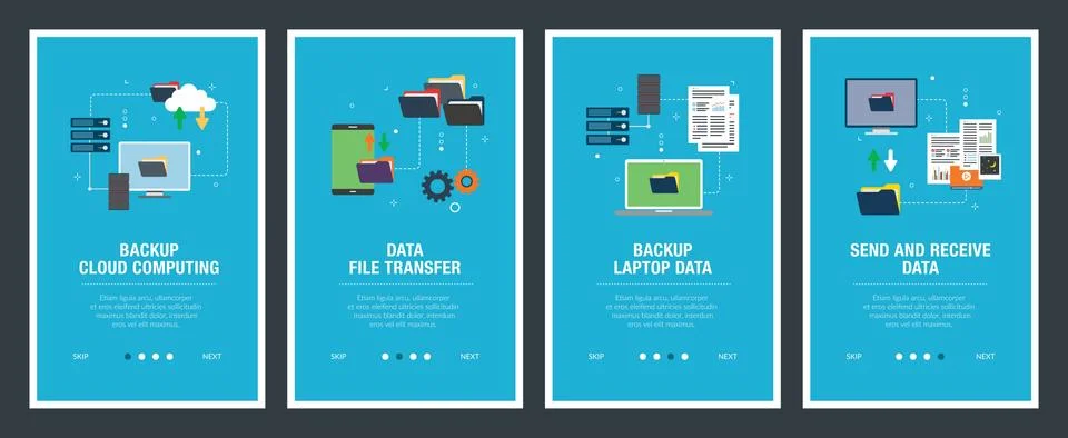 Backup data cloud computing Stock Illustration