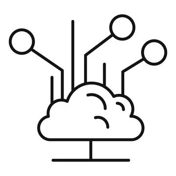 Backup data cloud icon, outline style Illustrazione stock