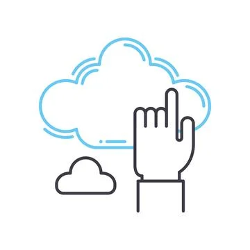 Backup data device line icon, outline symbol, vector illustration, concept sign Stock Illustration