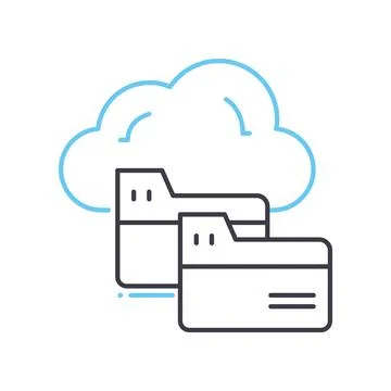 Backup data line icon, outline symbol, vector illustration, concept sign Illustrazione stock