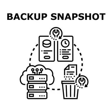 Backup data snapshot creating and restoring process Stock Illustration