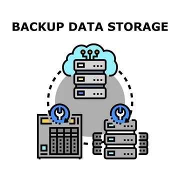 Backup data storage and cloud computing system Stockillustratie