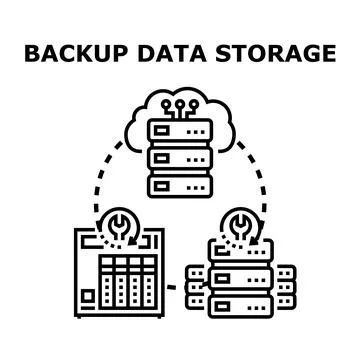 Backup data storage and cloud computing system 스톡 일러스트
