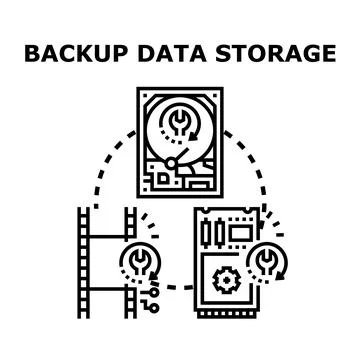 Backup data storage system protecting information イラスト素材