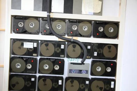 Backup data tape background Stock Photos