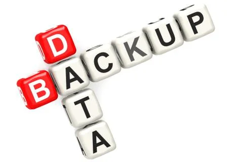 Backup data word with red and white block Illustrazione stock