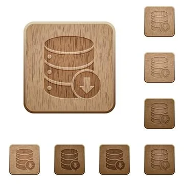 Backup database wooden buttons Stock Illustration