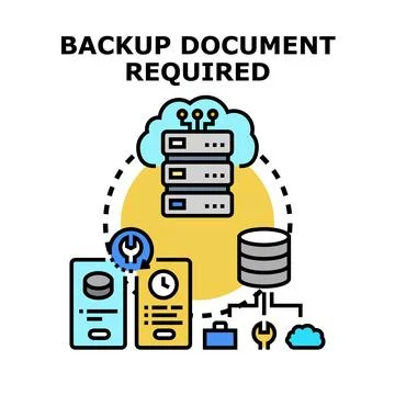 Backup document required for data storage system Stock Illustration