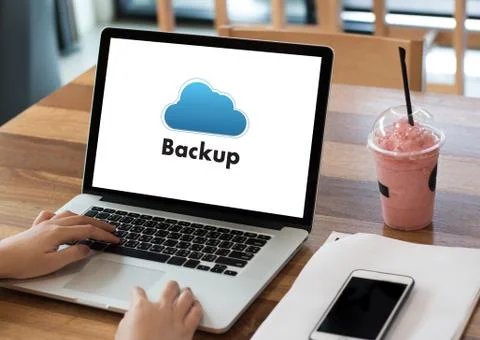 Backup Download copies of data, Computing Digital Data transferring Foto stock