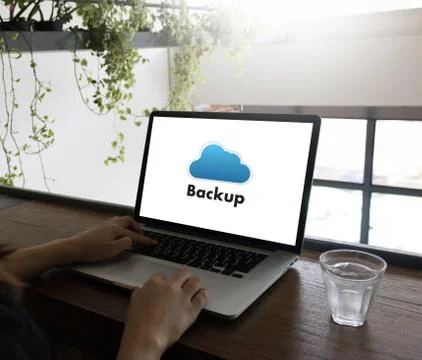 Backup Download copies of data, Computing Digital Data transferring Foto stock