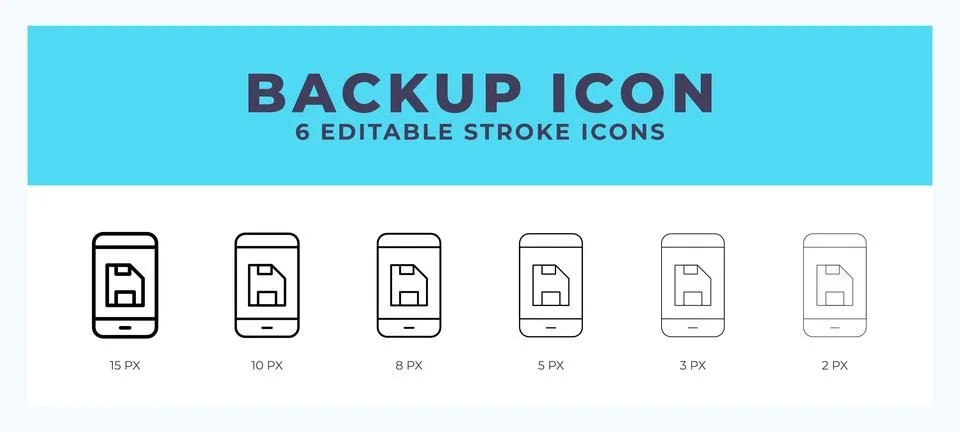 Backup editable line icon. Vector illustration with different stroke. Stock Illustration