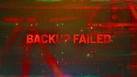 Backup Failed Word on High Technology Futuristic Background Stock Footage 339750058