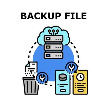 Backup file saving important data in cloud storage Illustrazione stock