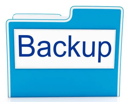 Backup file shows data archiving and administration Illustrazione stock