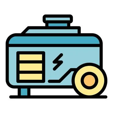 Backup generator icon vector flat Stock Illustration