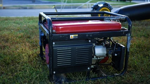 A backup generator sitting on the ground Stock Footage 95092029