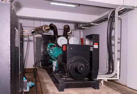 Backup generators when there is a power failure. Stock Photos