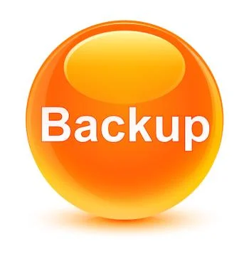 Backup glassy orange round button Stock Illustration