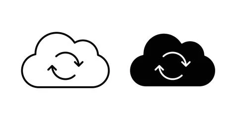 Backup icon collection in black, Line icons, flat symbols 스톡 일러스트