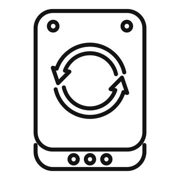 Backup icon outline vector. Data computer Stock Illustration