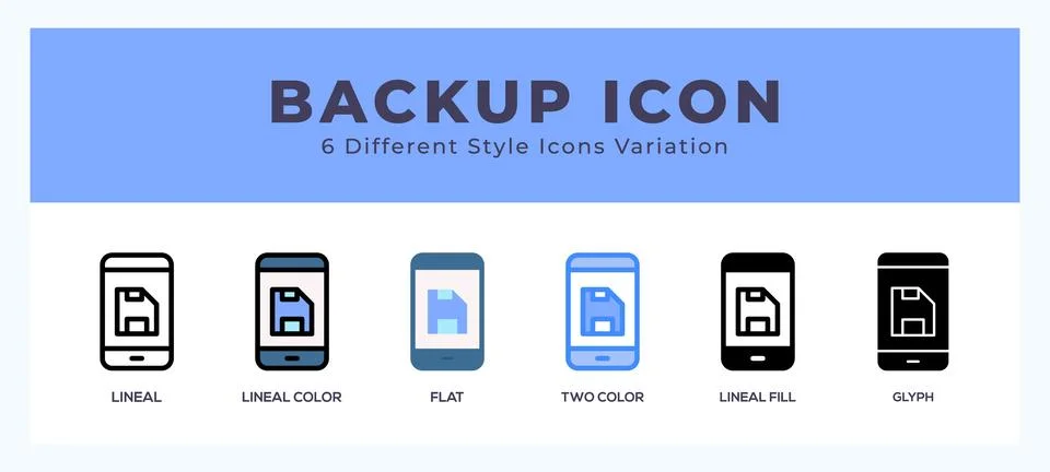 Backup icons set of simple vector illustration. Stock Illustration