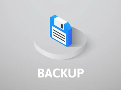 Backup isometric icon, isolated on color background Stock Illustration
