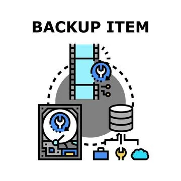 Backup item concept retrieving data and system repair Stock Illustration