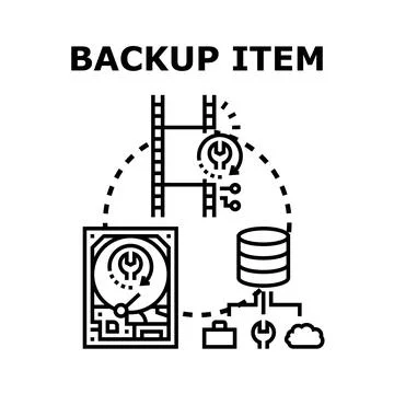 Backup item concept retrieving data and system repair Stock Illustration