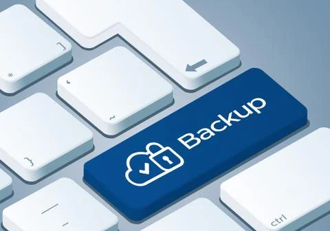 Backup Key - Keyboard with 3D Concept illustration Stock Illustration