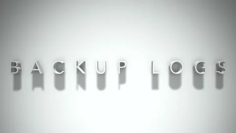 Backup logs 3D title animation with shadows on a white background Stock Footage 297216075