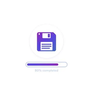 Backup or copy files design with progress bar Stock Illustration